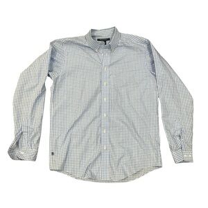 Brooks Brothers No Iron Blue and White Gingham Button-Up Size XL